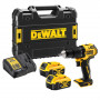Дриль-шурупокрут DeWALT, безщітковий, ударний, 18 В XR Li-ion, 5 А/год, 65 Нм, 450-1650 об/хв, патрон 13 мм швидкозатискний, кількість швидкостей - 2, вага 1.2 кг, 2 акумулятори, зарядний пристрій, валіза TSTAK