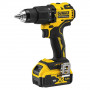 Дриль-шурупокрут DeWALT, безщітковий, ударний, 18 В XR Li-ion, 5 А/год, 65 Нм, 450-1650 об/хв, патрон 13 мм швидкозатискний, кількість швидкостей - 2, вага 1.2 кг, 2 акумулятори, зарядний пристрій, валіза TSTAK
