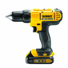 Дриль-шурупокрут DeWALT, безударний, XR Li-ion 18 В, 1.3 А/год, 42 Нм, 450-1800 об/хв, патрон 13 мм швидкозатискний, кількість швидкостей - 2, вага 1.28 кг, 2 акумулятора, зарядний пристрій, валіза