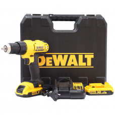 Дриль-шурупокрут DeWALT, безударний, XR Li-ion 18 В, 2 А/год, 42 Нм, 450-1800 об/хв, патрон 13 мм швидкозатискний, кількість швидкостей - 2, вага 1.28 кг, 2 акумулятора, зарядний пристрій, валіза