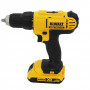 Дриль-шурупокрут DeWALT, безударний, XR Li-ion 18 В, 2 А/год, 42 Нм, 450-1800 об/хв, патрон 13 мм швидкозатискний, кількість швидкостей - 2, вага 1.28 кг, 2 акумулятора, зарядний пристрій, валіза