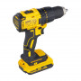 Дриль-шурупокрут DeWALT, безщітковий, безударний, XR Li-ion 18 В, 2 А/год, 65 Нм, 500-1750 об/хв, патрон 13 мм швидкозатискний, кількість швидкостей - 2, вага 1.15 кг, 2 акумулятора, зарядний пристрій, валіза