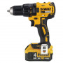 Дриль-шурупокрут DeWALT, безщітковий, безударний, XR Li-ion 18 В, 4 А/год, 65 Нм, 500-1750 об/хв, патрон 13 мм швидкозатискний, кількість швидкостей - 2, вага 1.76 кг, 2 акумулятора, зарядний пристрій, валіза