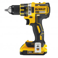 Дриль-шурупокрут DeWALT, безщітковий, безударний, XR Li-ion 18 В, 2 А/год, 60 Нм, 600-2000 об/хв, патрон 13 мм швидкозатискний, кількість швидкостей - 2, вага 1.2 кг, 2 акумулятора, зарядний пристрій, валіза