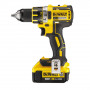Дриль-шурупокрут DeWALT, безщітковий, безударний, XR Li-ion 18 В, 4 А/год, 60 Нм, 600-2000 об/хв, патрон 13 мм швидкозатискний, кількість швидкостей - 2, вага 1.2 кг, 2 акумулятора, зарядний пристрій, валіза