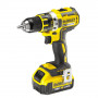 Дриль-шурупокрут DeWALT, безщітковий, безударний, XR Li-ion 18 В, 4 А/год, 60 Нм, 600-2000 об/хв, патрон 13 мм швидкозатискний, кількість швидкостей - 2, вага 1.2 кг, 2 акумулятора, зарядний пристрій, валіза