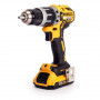 Дриль-шурупокрут DeWALT, безщітковий, ударний, 18 В XR Li-ion, 2 А/год, 70 Нм, 550-2000 об/хв, патрон 13 мм швидкозатискний, кількість швидкостей - 2, вага 1.6 кг, 2 акумулятора, зарядний пристрій, валіза