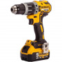 Дриль-шурупокрут DeWALT, безщітковий, ударний, 18 В XR Li-ion, 5 А/год, 70 Нм, 550-2000 об/хв, патрон 13 мм швидкозатискний, кількість швидкостей - 2, вага 1.82 кг, 2 акумулятора, зарядний пристрій, валіза