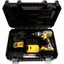 Дриль-шурупокрут DeWALT, безщітковий, ударний, 18 В XR Li-ion, 5 А/год, 70 Нм, 550-2000 об/хв, патрон 13 мм швидкозатискний, кількість швидкостей - 2, вага 1.82 кг, 2 акумулятора, зарядний пристрій, валіза
