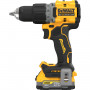 Дриль-шурупокрут DeWALT, безщітковий, XR Li-ion PowerStack 18 В, 1.7 А/год, 90 Нм, 0-650/0-2000 об/хв, патрон 13 мм швидкозатискний, кількість швидкостей - 2, вага 1.28 кг, 2 акумулятори, зарядний пристрій, валіза TS