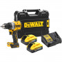 Дриль-шурупокрут DeWALT, безщітковий, XR Li-ion PowerStack 18 В, 5 А/год, 90 Нм, 0-650/0-2000 об/хв, патрон 13 мм швидкозатискний, кількість швидкостей - 2, вага 1.28 кг, 2 акумулятори PowerStack 18 В 5 А/год, зарядн