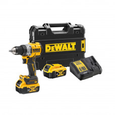 Дриль-шурупокрут DeWALT, безщітковий, XR Li-ion 18 В, 5 А/год, 90 Нм, 0-650 / 0-2000 об/хв, патрон 13 мм швидкозатискний, кількість швидкостей - 2, вага 1.28 кг, 2 акумулятори, зарядний пристрій, валіза TSTAK