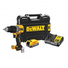 Дриль-шурупокрут DeWALT, безщітковий ударний, XR Li-ion PowerStack 18 В, 1.7 А/год, 90 Нм, 0-650 / 0-2000 об/хв, 0-11050 / 0-34000 уд/хв., патрон 13 мм швидкозатискний, кількість швидкостей - 2, вага 1.34 кг, 1 акуму