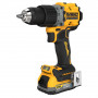 Дриль-шурупокрут DeWALT, безщітковий ударний, XR Li-ion PowerStack 18 В, 1.7 А/год, 90 Нм, 0-650 / 0-2000 об/хв, 0-11050 / 0-34000 уд/хв., патрон 13 мм швидкозатискний, кількість швидкостей - 2, вага 1.34 кг, 1 акуму