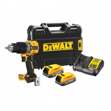 Дриль-шурупокрут DeWALT, безщітковий ударний, XR Li-ion PowerStack 18 В, 1.7 А/год, 90 Нм, 0-650/0-2000 об/хв, 0-11050/0-34000 уд/хв., патрон 13 мм швидкозатискний, кількість швидкостей - 2, вага 1.34 кг, 2 акумулято