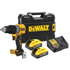 Дриль-шурупокрут DeWALT, безщітковий ударний, XR Li-ion PowerStack 18 В, 5 А/год, 90 Нм, 0-650 / 0-2000 об / хв, 0-11050 / 0-34000 уд/хв., патрон 13 мм швидкозатискний, кількість швидкостей - 2, вага 1.34 кг, 2 акуму