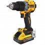 Дриль-шурупокрут DeWALT, безщітковий ударний, XR Li-ion PowerStack 18 В, 5 А/год, 90 Нм, 0-650 / 0-2000 об / хв, 0-11050 / 0-34000 уд/хв., патрон 13 мм швидкозатискний, кількість швидкостей - 2, вага 1.34 кг, 2 акуму