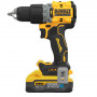 Дриль-шурупокрут DeWALT, безщітковий ударний, XR Li-ion PowerStack 18 В, 5 А/год, 90 Нм, 0-650 / 0-2000 об / хв, 0-11050 / 0-34000 уд/хв., патрон 13 мм швидкозатискний, кількість швидкостей - 2, вага 1.34 кг, 2 акуму