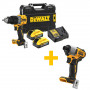 Дриль-шурупокрут DeWALT, безщітковий ударний, XR Li-ion PowerStack 18 В, 5 А/год, 90 Нм, 0-650 / 0-2000 об/хв, 0-11050 / 0-34000 уд/хв., патрон 13 мм швидкозатискний, кількість швидкостей - 2, вага 1.34 кг, 2 акумуля