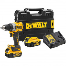 Дриль-шурупокрут DeWALT, безщітковий ударний, XR Li-ion 18 В, 5 А/год, 90 Нм, 0-650 / 0-2000 об/хв, 0-11050 / 0-34000 уд/хв., патрон 13 мм швидкозатискний, кількість швидкостей - 2, вага 1.34 кг, 2 акумулятори, заряд
