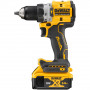 Дриль-шурупокрут DeWALT, безщітковий ударний, XR Li-ion 18 В, 5 А/год, 90 Нм, 0-650 / 0-2000 об/хв, 0-11050 / 0-34000 уд/хв., патрон 13 мм швидкозатискний, кількість швидкостей - 2, вага 1.34 кг, 2 акумулятори, заряд