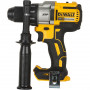Дриль-шурупокрут DeWALT, безщітковий, безударний, XR Li-ion 18 В, 95 Нм, 450-2000 об/хв, патрон 13 мм швидкозатискний, кількість швидкостей - 3, вага 1.5 кг, валіза, багатопозиційна бічна рукоятка, без акумулятора і