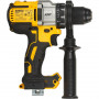 Дриль-шурупокрут DeWALT, безщітковий, безударний, XR Li-ion 18 В, 95 Нм, 450-2000 об/хв, патрон 13 мм швидкозатискний, кількість швидкостей - 3, вага 1.5 кг, валіза, багатопозиційна бічна рукоятка, без акумулятора і