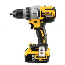 Дриль-шурупокрут DeWALT, безщітковий, безударний, XR Li-ion 18 В, 5 А/год, 95 Нм, 450-2000 об/хв, патрон 13 мм швидкозатискний, кількість швидкостей - 3, вага 2 кг, 2 акумулятора, зарядний пристрій, валіза, додаткова