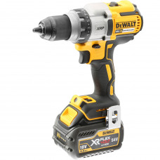 Дриль-шурупокрут DeWALT, безщітковий, безударний, XR Li-ion 18 В, 6 А/год, 95 Нм, 450-2000 об/хв, патрон 13 мм швидкозатискний, кількість швидкостей - 3, вага 1.5 кг, 2 акумулятора, зарядний пристрій, валіза