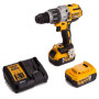 Дриль-шурупокрут DeWALT, безщітковий, ударний, 18 В XR Li-ion, 5 А/год, 95 Нм, 0-500 / 1500 / 2250 об/хв, 0-8600 / 25500 / 38250 уд/хв., патрон 13 мм швидкозатискний, кількість швидкостей - 3, вага 1.6 кг, 2 акумулят