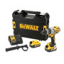 Дриль-шурупокрут DeWALT, безщітковий, ударний, 18 В XR Li-ion, 5 А/год, 95 Нм, 0-500 / 1500 / 2250 об/хв, 0-8600 / 25500 / 38250 уд/хв., патрон 13 мм швидкозатискний, кількість швидкостей - 3, вага 1.6 кг, 2 акумулят
