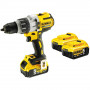 Дриль-шурупокрут DeWALT, безщітковий, ударний, 18 В XR Li-ion 5 А/год, 95 Нм, 0-500 / 1500 / 2250 об/хв, 0-8600 / 25500 / 38250 уд/хв., патрон 13 мм швидкозатискний, кількість швидкостей - 3, вага 1.6 кг, 3 акумулято