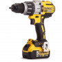 Дриль-шурупокрут DeWALT, безщітковий, ударний, 18 В XR Li-ion 5 А/год, 95 Нм, 0-500 / 1500 / 2250 об/хв, 0-8600 / 25500 / 38250 уд/хв., патрон 13 мм швидкозатискний, кількість швидкостей - 3, вага 1.6 кг, 3 акумулято