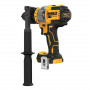 Дриль-шурупокрут DeWALT, безщітковий, ударний, 18 В XR Li-ion,126 Нм, 500 / 1500 / 2250 об/хв, 8500 / 25500 / 38250 уд/хв., патрон 13 мм швидкозатискний, кількість швидкостей - 3, вага 1.61 кг, без акумулятора і заря