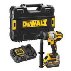 Дриль-шурупокрут DeWALT, безщітковий, ударний, 18 В XR Li-ion 6 А/год, 126 Нм, 0-500 / 1500 / 2250 об/хв, 0-8500 / 25500 / 38250 уд/хв, патрон 13 мм швидкозатискний, кількість швидкостей - 3, вага 1.61 кг, 1 акумулят