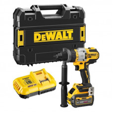 Дриль-шурупокрут DeWALT, безщітковий, ударний, 18 В XR Li-ion 9 А/год, 126 Нм, 0-500 / 1500 / 2250 об/хв, 0-8500 / 25500 / 38250 уд/хв., патрон 13 мм швидкозатискний, кількість швидкостей - 3, вага 1.61 кг, 1 акумуля