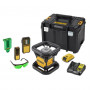 Рівень лазерний ротаційний DeWALT, 18 В XR Li-ion, зелений промінь, вага 4.5 кг, 1 акумулятор 2 А/год, ЗП, валіза
