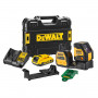 Рівень лазерний лінійний DeWALT, 10.8 / 12 / 18 В XR Li-Ion, зелений промінь, 2 промені, вага комплекту 4.4 кг, 1 акумулятор 18 В XR Li-ion 2 А/год, ЗП, лазерна мішень, кронштейн для настінного монтажу, TSTAK