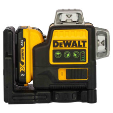Рівень лазерний лінійний DeWALT, 10.8 / 12 В XR Li-ion, зелений промінь, вага 0.44 кг, 1 акумулятор 2 А/год, ЗП, валіза