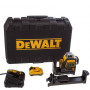 Рівень лазерний лінійний DeWALT, 10.8 / 12 В XR Li-ion, зелений промінь, вага 0.44 кг, 1 акумулятор 2 А/год, ЗП, валіза