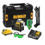 Рівень лазерний лінійний DeWALT, 10.8 / 12 В XR Li-ion, зелений промінь, вага 0.44 кг, 1 акумулятор 2 А/год, ЗП, валіза