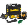 Рівень лазерний лінійний DeWALT, 10.8 / 12 / 18 В XR Li-ion, зелений промінь, вага комплекту 4.5 кг, 1 акумулятор 18 В XR Li-Ion 2 А/год, ЗП, лазерна мішень, кронштейн для настінного монтажу, TSTAK