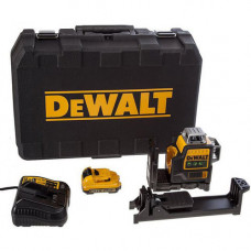 Рівень лазерний лінійний DeWALT, 10.8 / 12 В XR Li-ion, червоний промінь, 1 акумулятор 2 А/год, зарядний пристрій, валіза