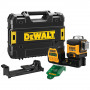 Рівень лазерний лінійний DeWALT, 10.8 / 12 / 18 В XR Li-ion, зелений промінь, вага комплекту 3.8 кг, без акумулятора і зарядного пристрою, лазерна мішень, кронштейн для настінного монтажу, TSTAK