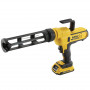 Пістолет акумуляторний для герметиків DeWALT, 18 В XR Li-ion, контейнер 300 мл, вага 1.8 кг, 1 акумулятор 2 А/год, ЗП та валіза