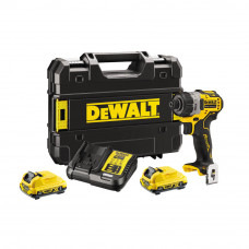 Шурупокрут DeWALT, 12 В XR Li-ion, безщітковий, 8 Нм, 1100 об/хв, валіза, вага 0.68 кг