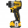 Шурупокрут DeWALT, 12 В XR Li-ion, безщітковий, 8 Нм, 1100 об/хв, валіза, вага 0.68 кг
