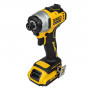 Шурупокрут ударний акумуляторний DeWALT, 18 В XR Li-ion, безщітковий, 190 Нм, 2800 об/хв, валіза, вага 0.96 кг