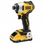 Шурупокрут ударний акумуляторний DeWALT, 18 В XR Li-ion, безщітковий, 190 Нм, 2800 об/хв, валіза, вага 0.96 кг