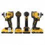 Шурупокрут ударний акумуляторний DeWALT, 18 В XR Li-ion, безщітковий, 190 Нм, 2800 об/хв, валіза, вага 0.96 кг